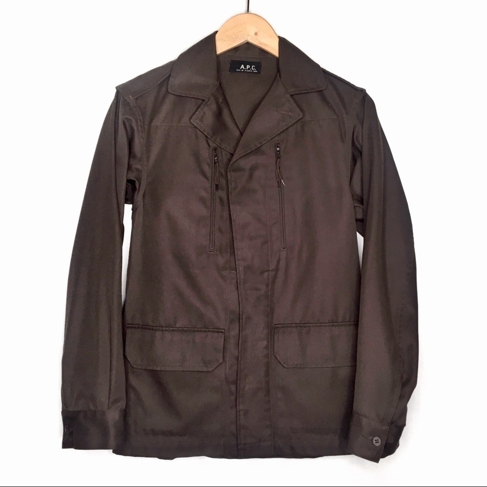 A.P.C. Paris chestnut brown cotton utility jacket